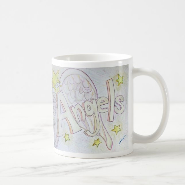 Taza De Café Angel Wings Word Art Personalizado Coffee Mug (Derecha)