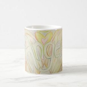 Taza De Café Angel Wings Word Art Personalizado Coffee Mugs