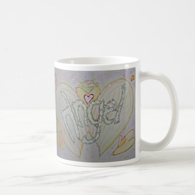 Taza De Café Angel Wings Word Art Personalizado Coffee Mugs (Derecha)