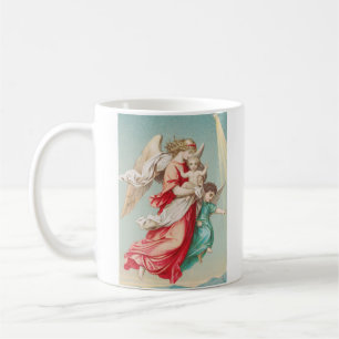 Taza De Café Ángeles Guardianes Llevando a un Niño Arte Etéreo