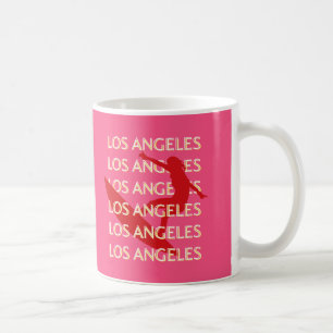 Taza De Café Angeles Travel Art, California, Travel Art, Pink