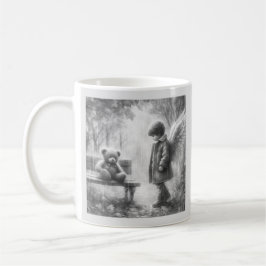 Taza De Café Angelic boy with Teddy Bear