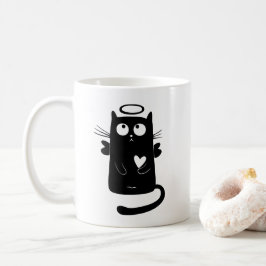 Taza De Café Angelic Kitty Black