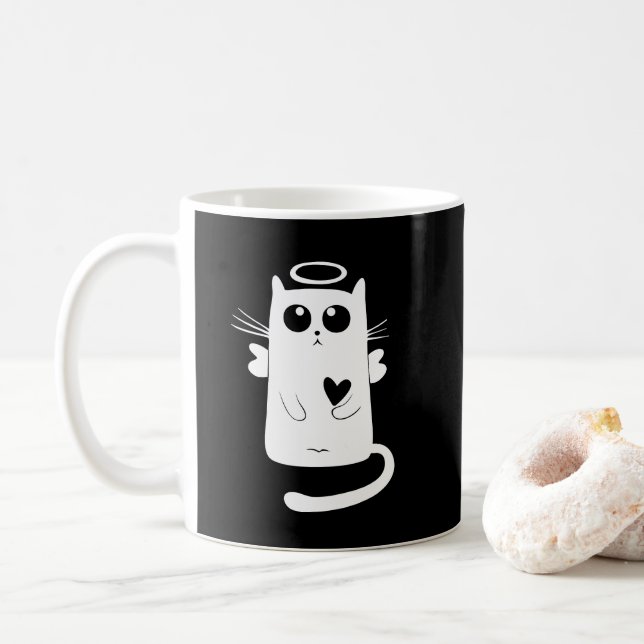Taza De Café Angelic Kitty White (Con donut)