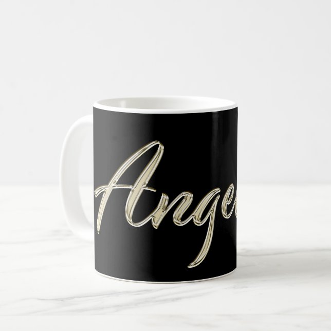Taza De Café Angelina white gold Handwriting Tasse Kaffeetasse (Anverso izquierdo)