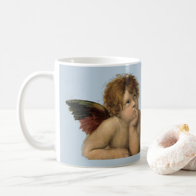 Taza De Café Angels ángel Raffael - Madonna Sixtina Raphael - (Con donut)