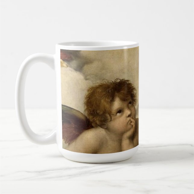 Taza De Café Angels Cherubs Raphael Santi Sistine Madonna Sweet (Izquierda)