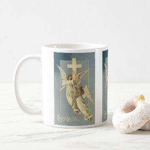 Taza De Café Angels victorianos con cruz, vintage Pascua