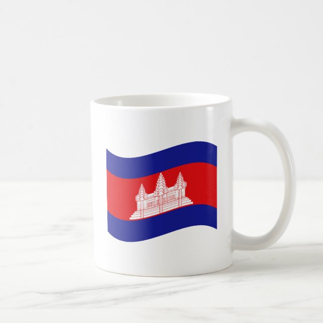 Taza De Café Angkor Wat Ola de bandera camboyana (Derecha)