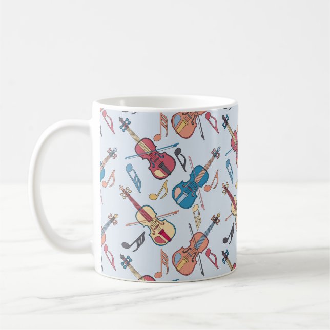 Taza De Café Anglage Violin and Music Notes (Izquierda)