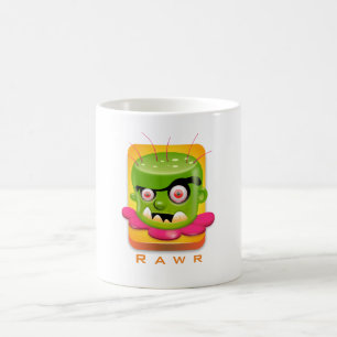 Taza De Café Angry Frankenstein Personalizado dice rawr