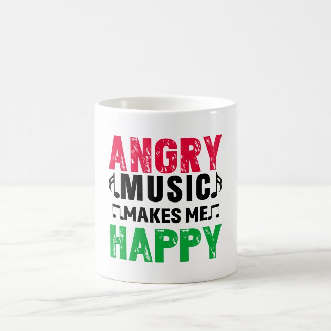 Taza De Café Angry Music Makes Me Happy Coffee Mug (Centro)
