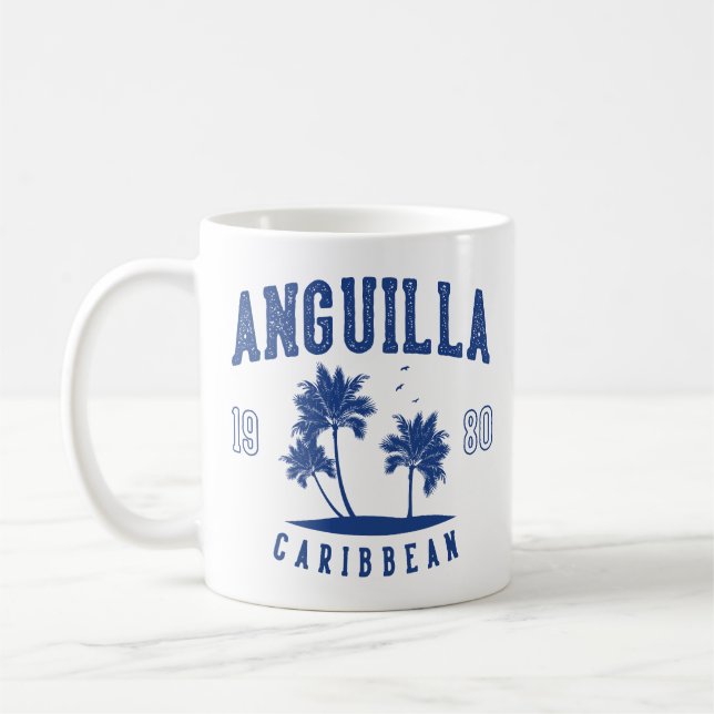 Taza De Café Anguilla Caribbean Palm Tree 1980 (Izquierda)