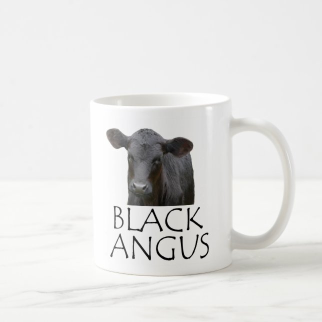 Taza De Café Angus negro bilateral (Derecha)