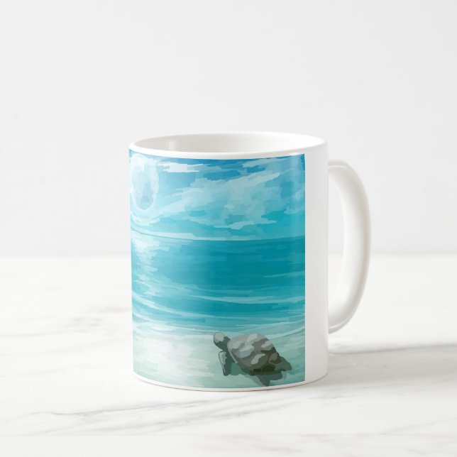 Taza De Café Anidación de tortuga acuática (Anverso derecho)