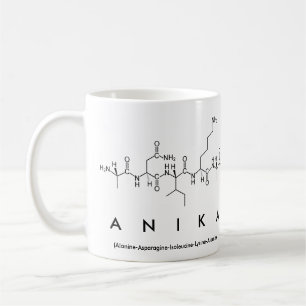 Taza De Café Anika peptide name mug