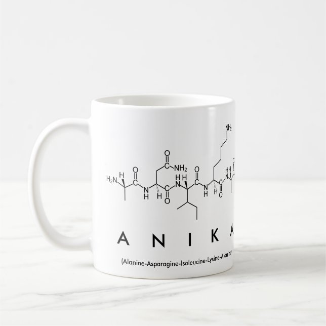Taza De Café Anika peptide name mug (Izquierda)