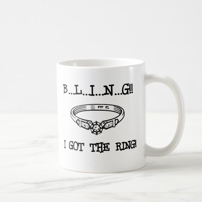 Taza De Café Anillo de compromiso Bling (Derecha)