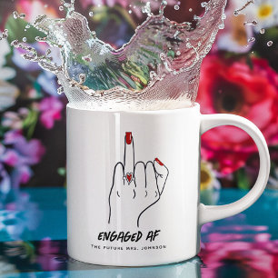 Taza De Café Anillo de dedo de futura Sra comprometida AF