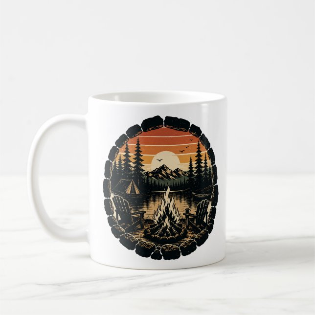 Taza De Café Anillo de Fogata Vintage  (Izquierda)