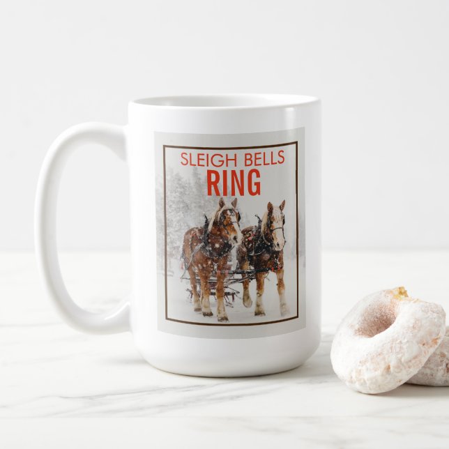 Taza De Café Anillo de las campanas de Sleigh (Con donut)