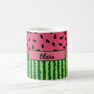 Taza De Café Anillo de sandía lindo y semillas personalizado