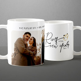 Taza De Café Anillo mínimo en los Navidades de compromiso de Añ