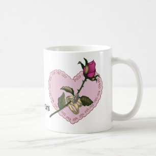 Taza De Café Anillos cardíacos Rosas bodas