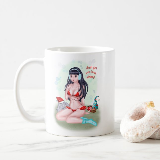 Taza De Café ¡Animación de los navidades! ¡Impresiones vívidas! (Con donut)