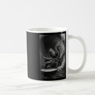 Taza De Café Animación Divertida de Mapache Surfista Capibara C