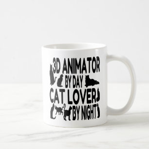 Taza De Café Animador 3D Ama Gatos