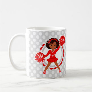 Taza De Café Animadora - Alegría roja afroamericana