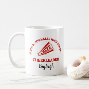 Taza De Café Animadora de instituto roja personalizada