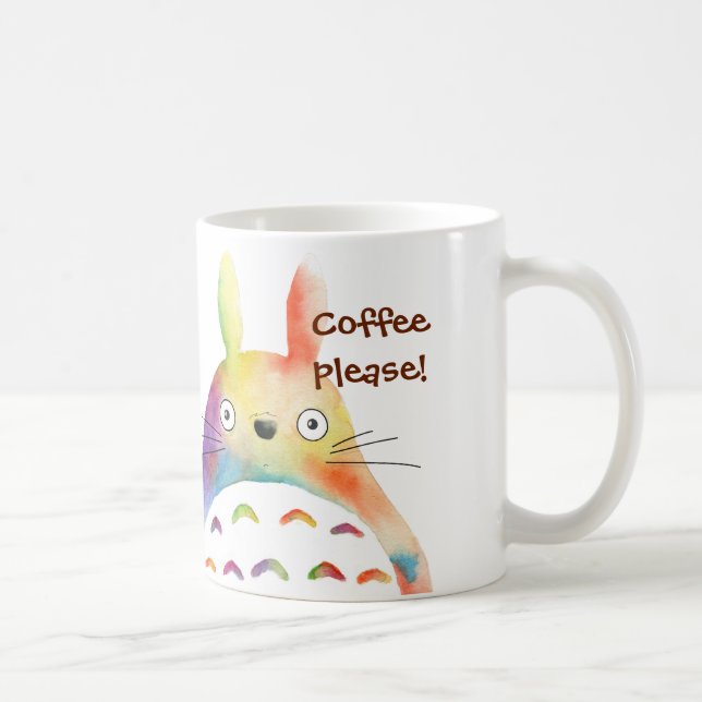 Taza De Café Animal caprichoso del arco iris (Derecha)