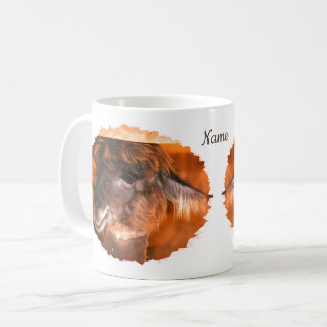 Taza De Café Animal de Cutey Llama Personalizado (Anverso izquierdo)