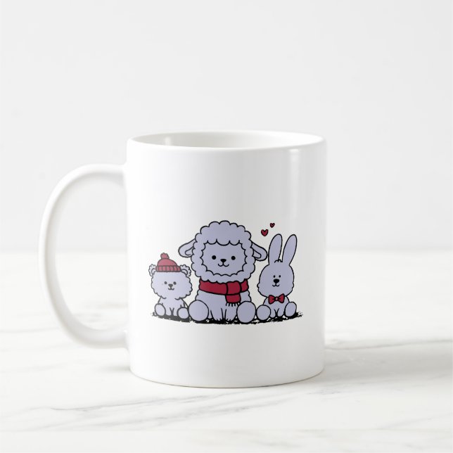 Taza De Café Animal de granja lindo (Izquierda)