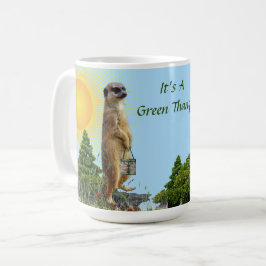 Taza De Café Animal de Meerkat 'GreenThang'
