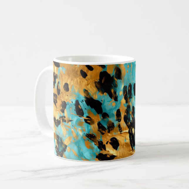 Taza De Café Animal del Leopardo Negro de Aqua Gold (Anverso izquierdo)