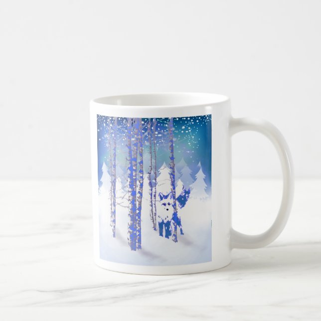 Taza De Café Animal Fox de Winter Snow Forest (Derecha)