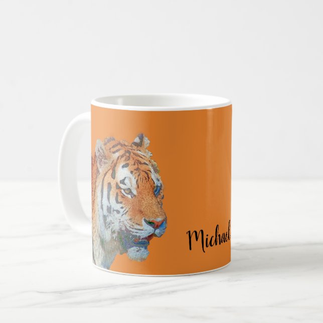 Taza De Café Animal fresco de moda del tigre siberiano (Anverso izquierdo)