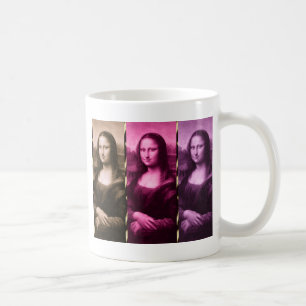 Taza De Café Animal Mona Lisa Imprimir Chocolate Púrpura Rosa