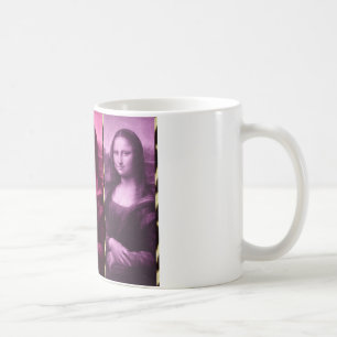 Taza De Café Animal Mona Lisa Imprimir Chocolate Púrpura Rosa