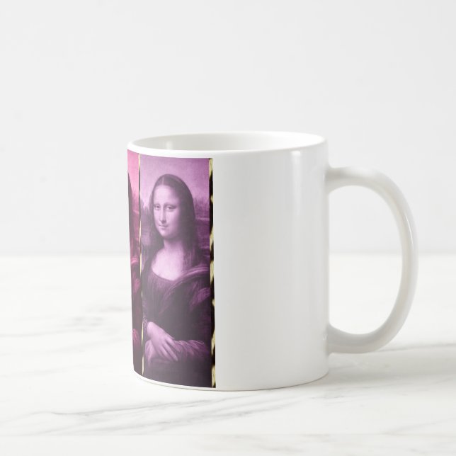 Taza De Café Animal Mona Lisa Imprimir Chocolate Púrpura Rosa (Derecha)