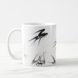 Taza De Café Animal retro de la naturaleza del pájaro del trag