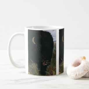 Taza De Café Animal Salvaje Antiguo, Búfalo o Bisonte Americano