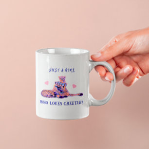 Taza De Café Animales adorables de la línea del corazón rosado 