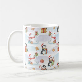 Taza De Café Animales adorables del bosque patrón de Navidad Ta