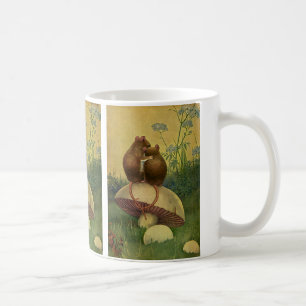 Taza De Café Animales Antiguos, Amor y Romance Ratones de Campo