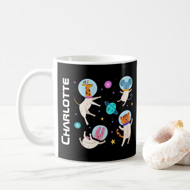 Taza De Café Animales astronautas muertos en el espacio (Con donut)