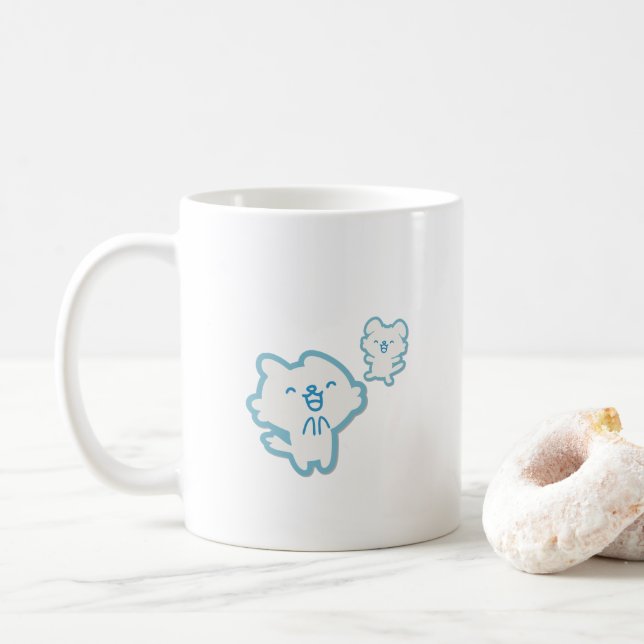 Taza De Café Animales azules supercutáneos (Con donut)